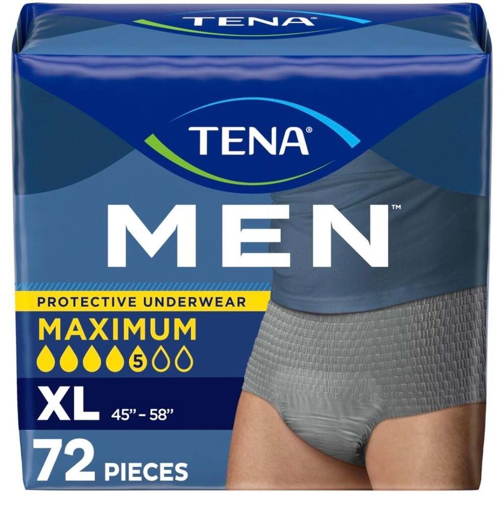 TENA Men Protective Underwear, Maximum Absorbency, XL, 72 Pieces
